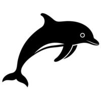 Dolphin silhouette icon showcasing marine life in a clean and elegant design. vector