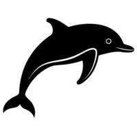 Dolphin silhouette icon showcasing marine life in a clean vector