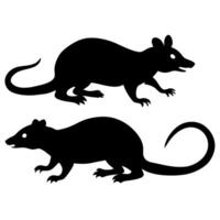 Clean silhouette of two mouse icon, perfect for minimalistic animal design needs. vector