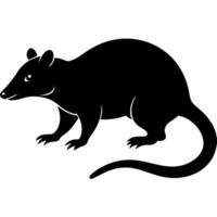 Clean silhouette of a mouse icon, minimalistic animal design needs. vector