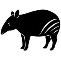 Simple tapir illustration for logos and wildlife artwork. vector