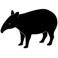 Simple tapir illustration for logos wildlife artwork. vector