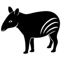 Simple tapir illustration suitable logos and wildlife artwork. vector