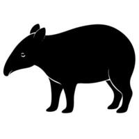 Simple tapir illustration suitable for logos and wildlife artwork. vector