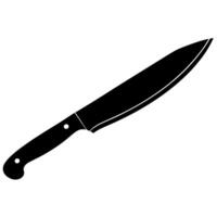 Clean side-view fillet knife silhouette perfect for logos and artistic projects. vector