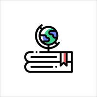 A globe on top of books and a book vector