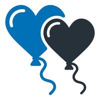 Happy Valentines Balloons icon in blue color vector