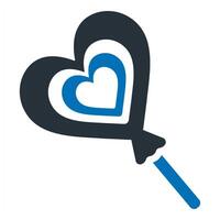 Happy Valentines Candy icon in blue color vector