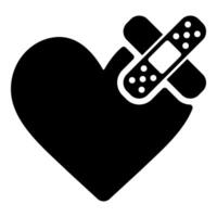 Happy Valentines Broken Heart icon in black color vector