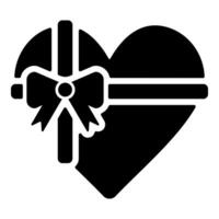 Valentines Gift icon in black color vector