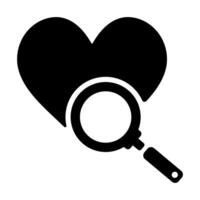 Happy Valentines Find Love icon in black color vector