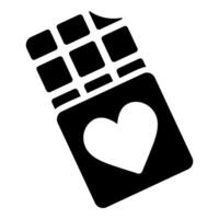 Happy Valentines Chocolate icon in black color vector