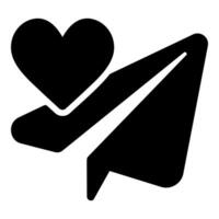 Happy Valentines Message icon in black color vector