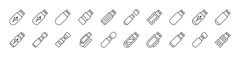 Flash Card or Memory Card Icon Set for UI, Placards, Books, Apps. Editable Stroke. Suitable for Web Sites, Books, Cards, Apps vector