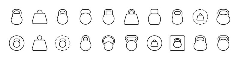 Weight Set of Thin Icons. Editable Stroke. Suitable for Web Sites, Books, Cards, Apps vector