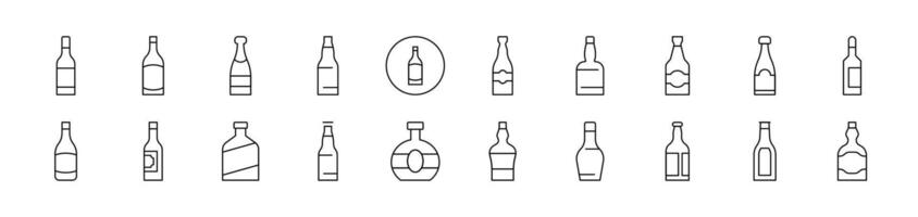 Bottle Pack of Thin Icons. Editable Stroke. Suitable for Web Sites, Books, Cards, Apps vector