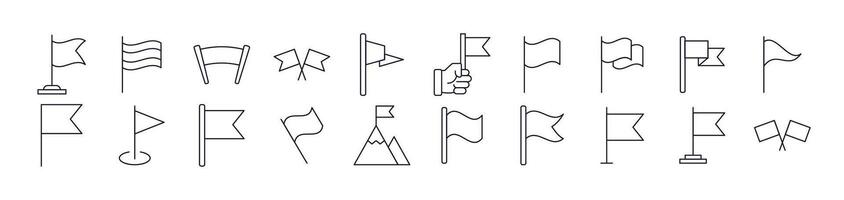 Collection of Signs of Flag for apps, web sites, banners, infographics and other types of design vector