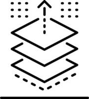 Linear icon depicting layer adjustment process vector