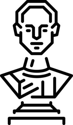 Linear style icon of human sculpture