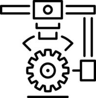 Outline icon of filament feeder machine vector
