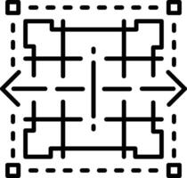 Additive grid overlay, line style icon vector