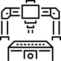 A line style icon depicting cnc machine vector