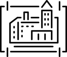 Architectural plan of a building, line style icon vector