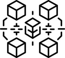 A line style icon depicting blockchain modelling vector