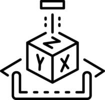 Line style icon depicting calibration process vector
