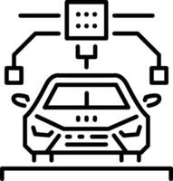 A linear style icon depicting additive car printing vector