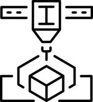 Calibration cube line style icon vector