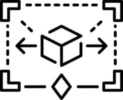 A line style icon depicting 3d surface vector