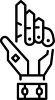 A line style icon depicting a digital glove vector