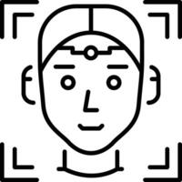 Linear style icon depicting face selection tool vector