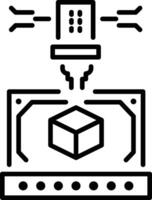 3d visualization linear style icon vector