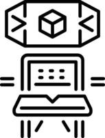 Additive furniture design, line style icon vector
