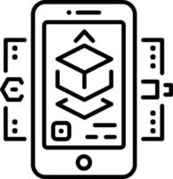 A line style icon depicting mobile modelling vector