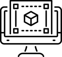Line style icon depicting a 3d printing software vector