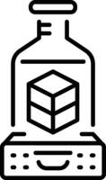 Additive printing bottle, line style icon vector