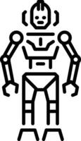 Robot character linear style icon vector