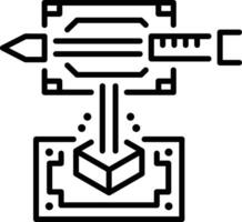 Extrude tool icon in line style vector