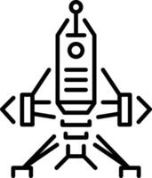A line style icon of a spacecraft model vector
