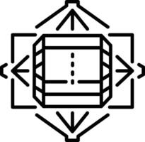 A line style icon depicting 3d reflection vector