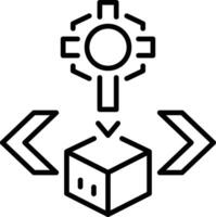 A line style icon depicting 3d sculpting vector