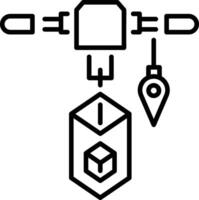 Linear icon depicting 3d product designing vector