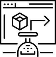 A line style icon of 3d design system vector
