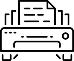 Linear style icon depicting a printer machine vector