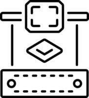 Additive printing bed, line style icon vector