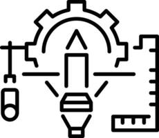 Line style icon depicting a 3d modelling tool vector