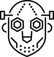 Outline icon depicting additive mask design vector